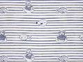 Baumwolljersey weiß mit maritimen Motiven