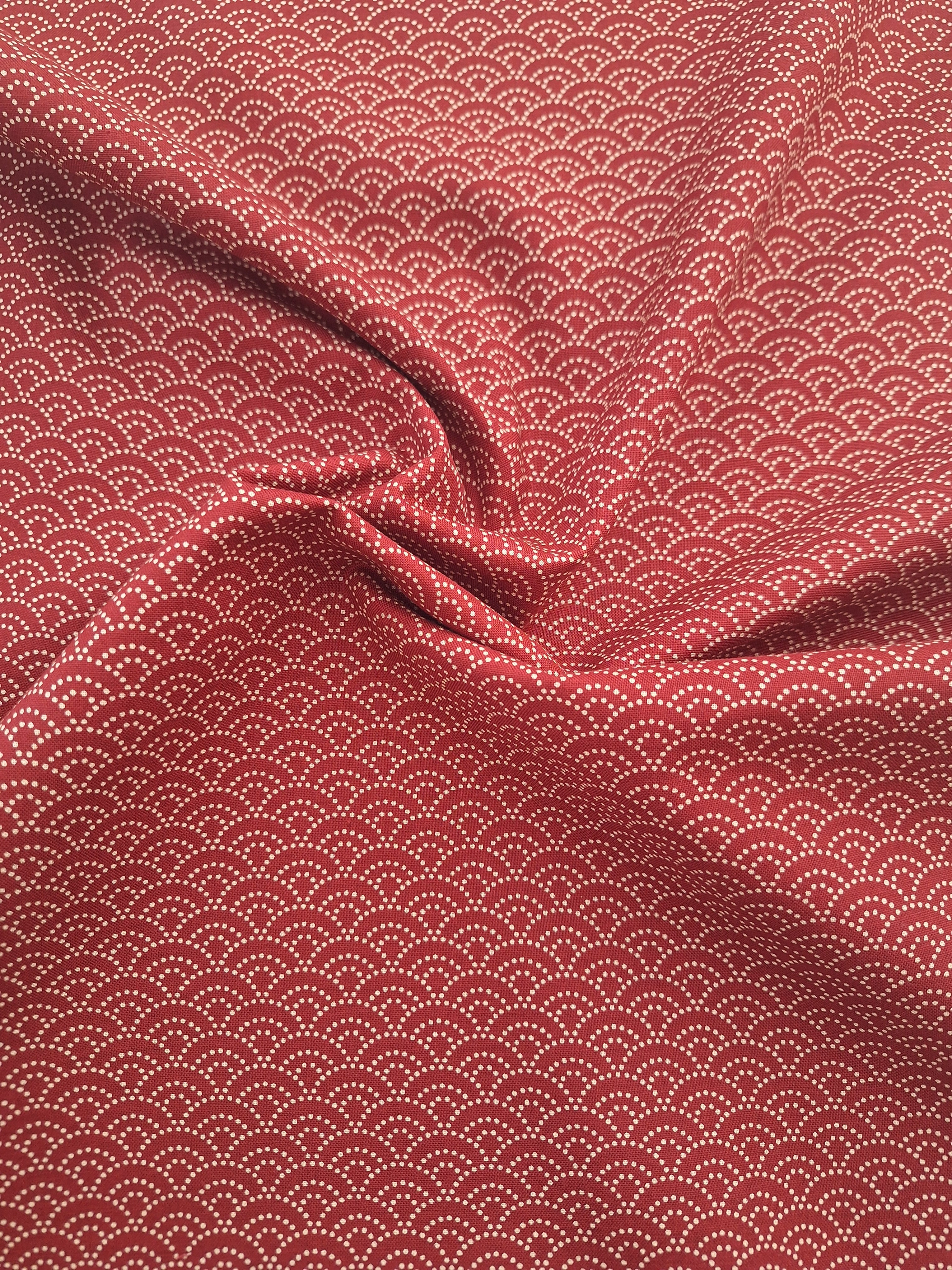 100% Baumwolle Seigaiha (Wellenmuster) rot