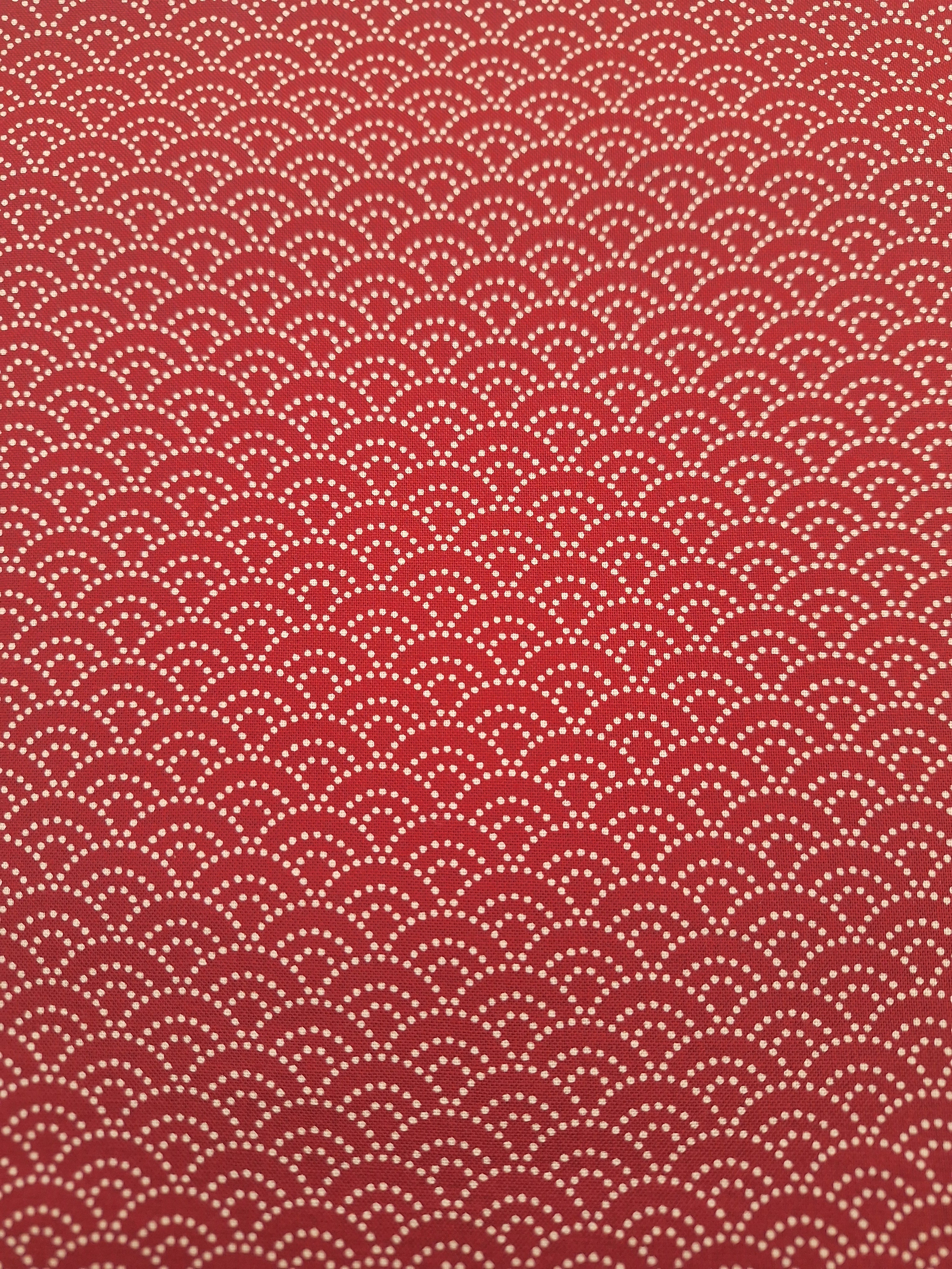 100% Baumwolle Seigaiha (Wellenmuster) rot