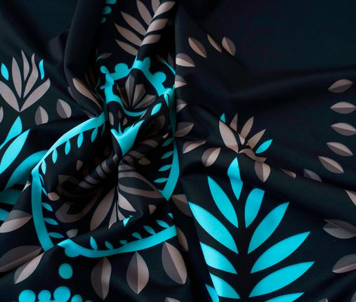 Bio-Funktionstoff schwarz mit Mandala