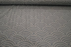 Bio-Jacquard türkis mit Regenbogenformen (GOTS-zertifiziert)
