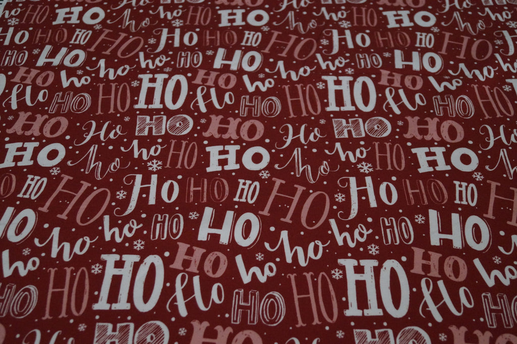 French Terry rot mit Ho-Ho-Ho Schriftzug