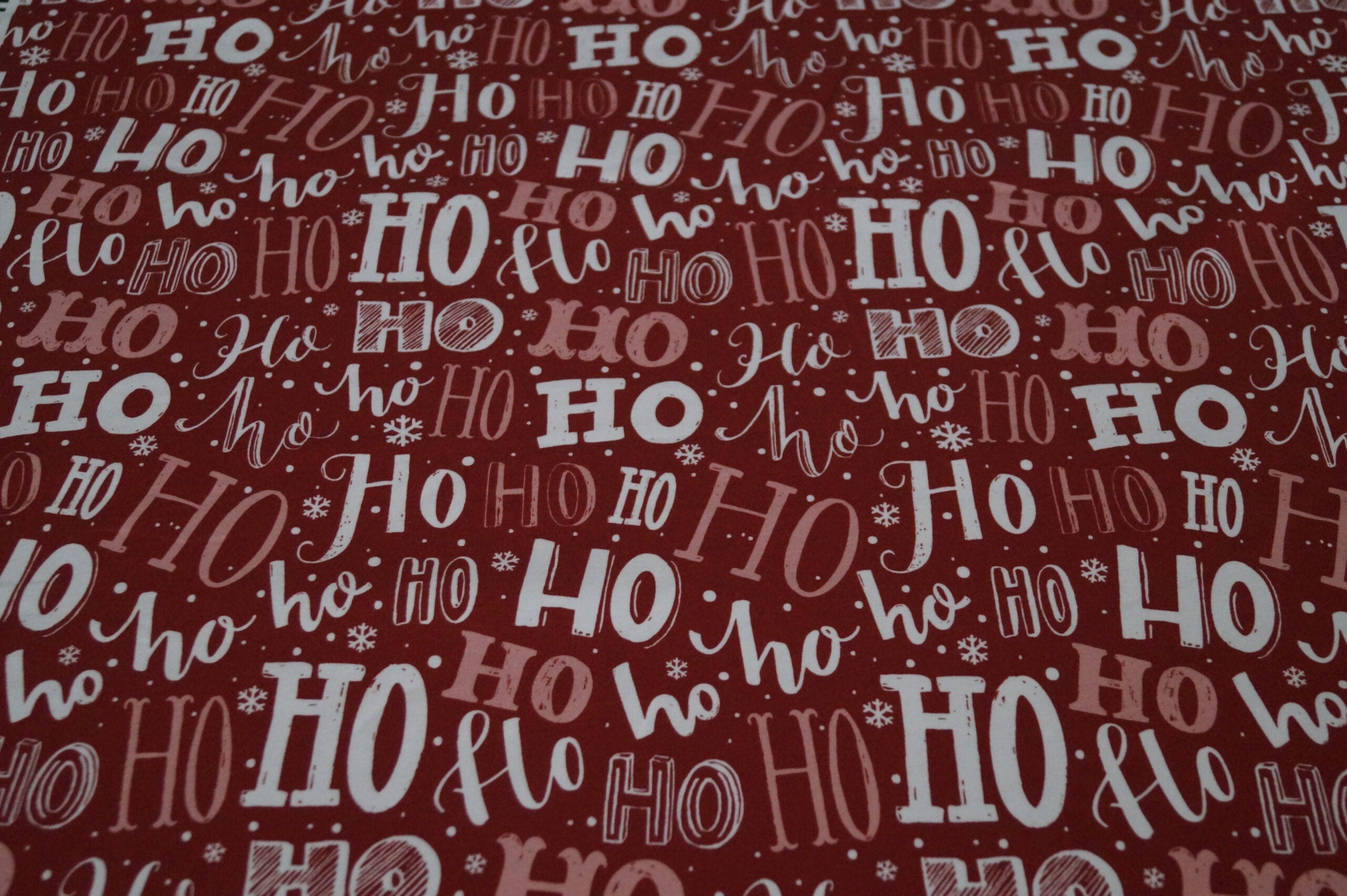 French Terry rot mit Ho-Ho-Ho Schriftzug