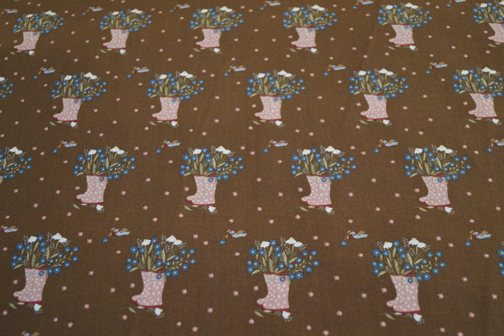 Popeline braun mit Stiefeln (Gütermann: Veros World)