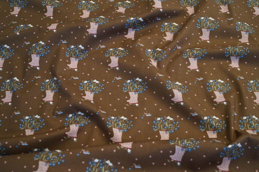 Popeline braun mit Stiefeln (Gütermann: Veros World)