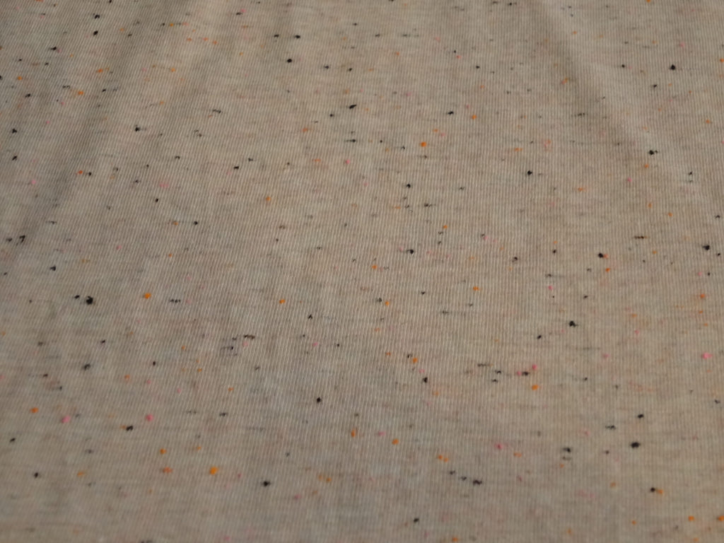 Baumwolljersey aprikotfarben beflockt