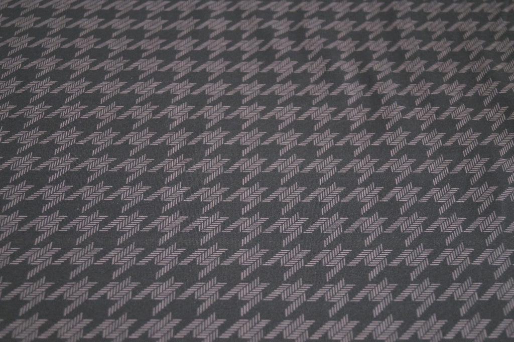 Baumwolljersey braun/rosa in Hahnentritt-Optik