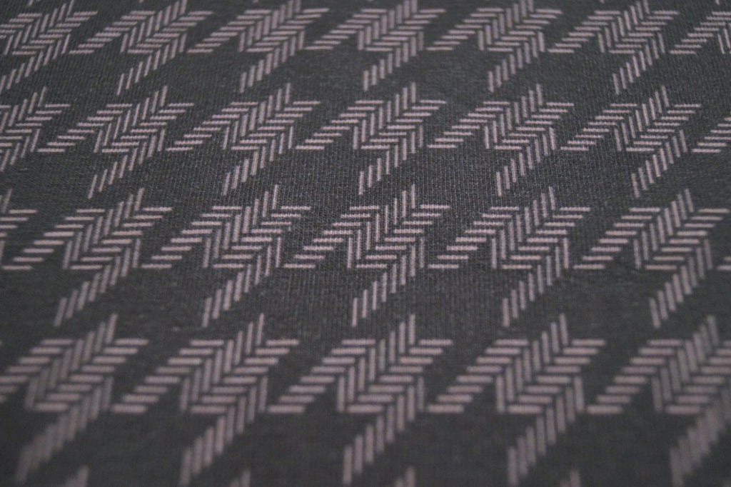 Baumwolljersey braun/rosa in Hahnentritt-Optik