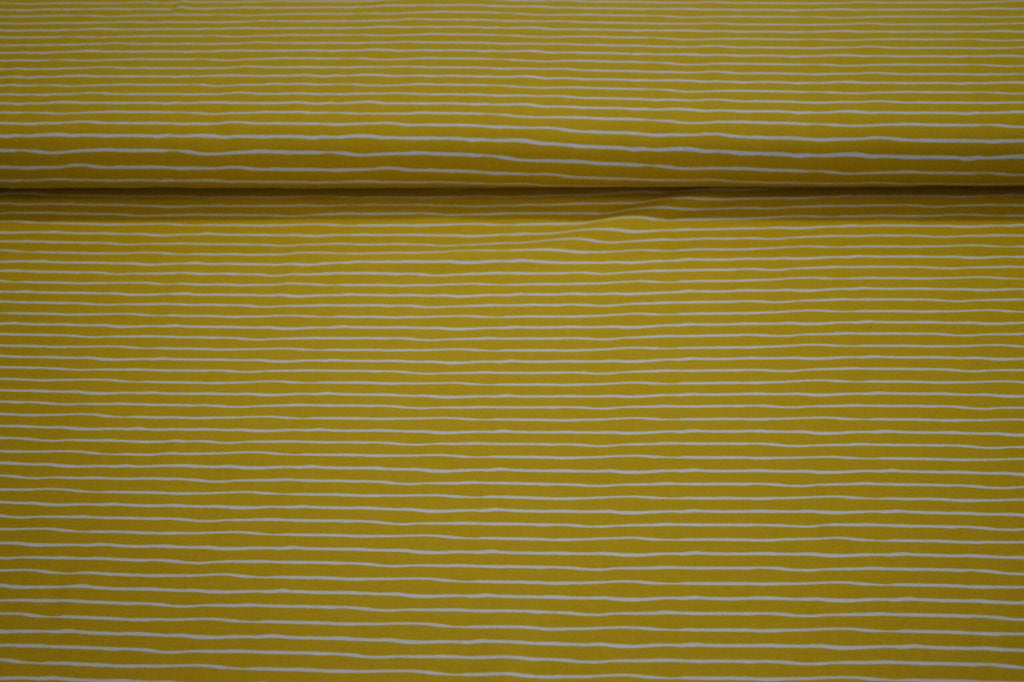 Bio-Baumwolljersey gelb/weiß gestreift (GOTS zertifiziert)