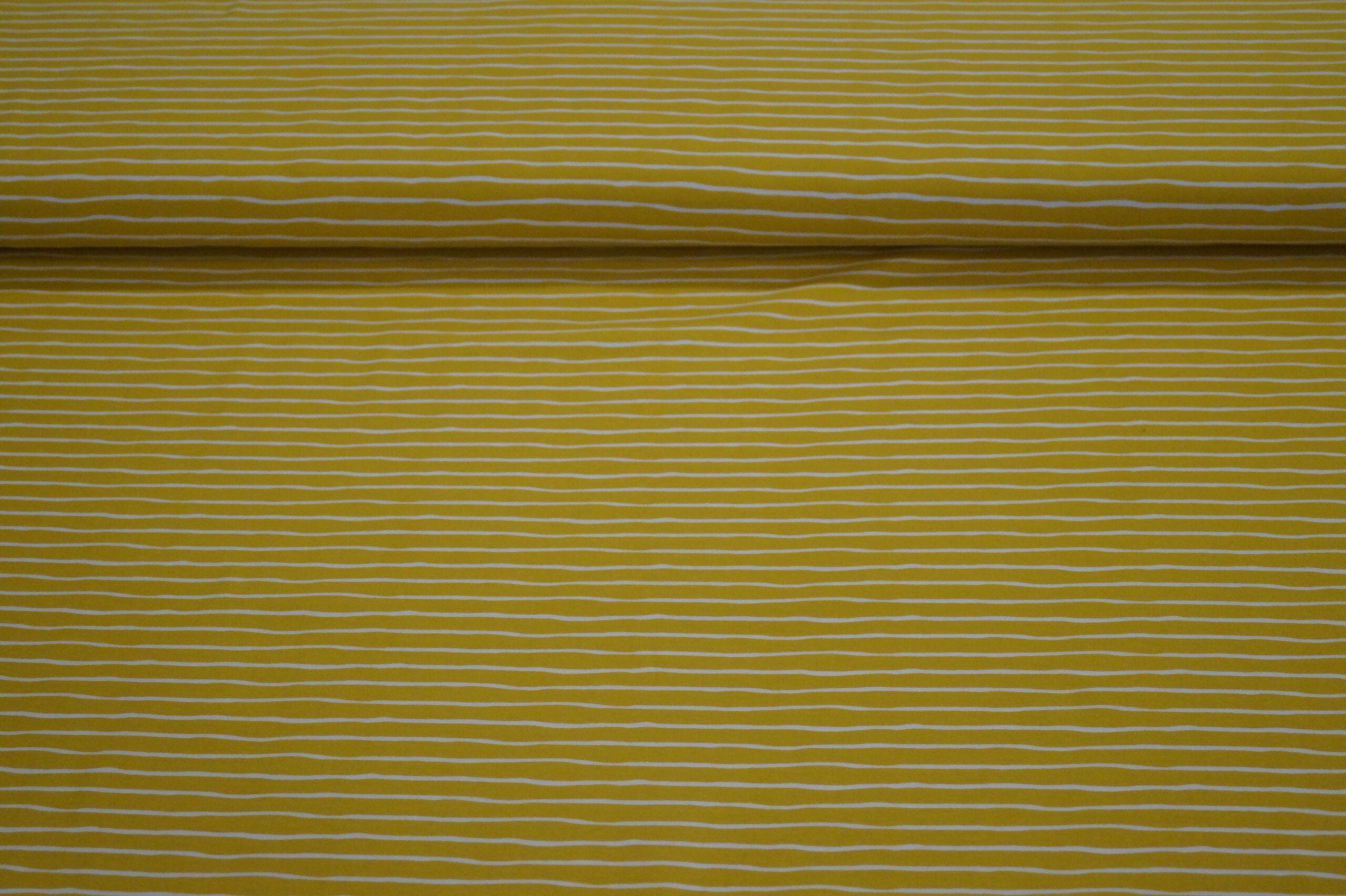 Bio-Baumwolljersey gelb/weiß gestreift (GOTS zertifiziert)