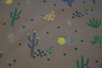 Baumwolljersey mittelgrau mit Kakteen