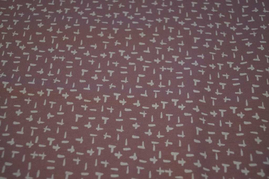 Baumwolljersey rosa mit weißen Strichen