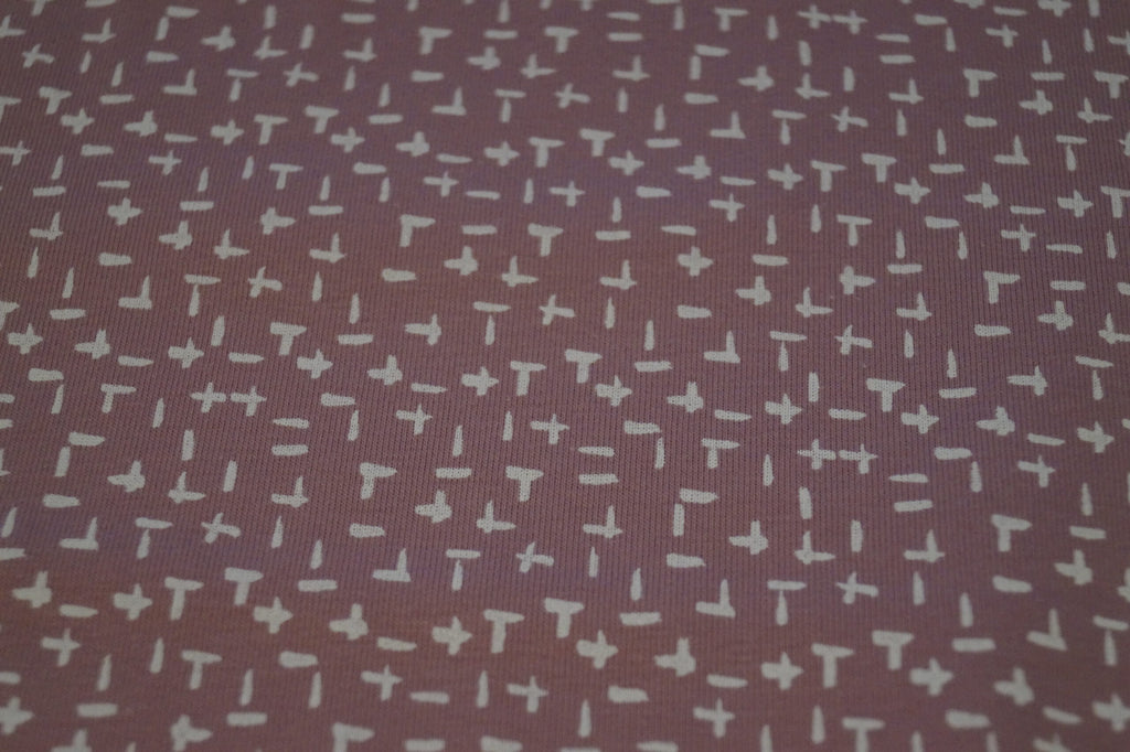 Baumwolljersey rosa mit weißen Strichen