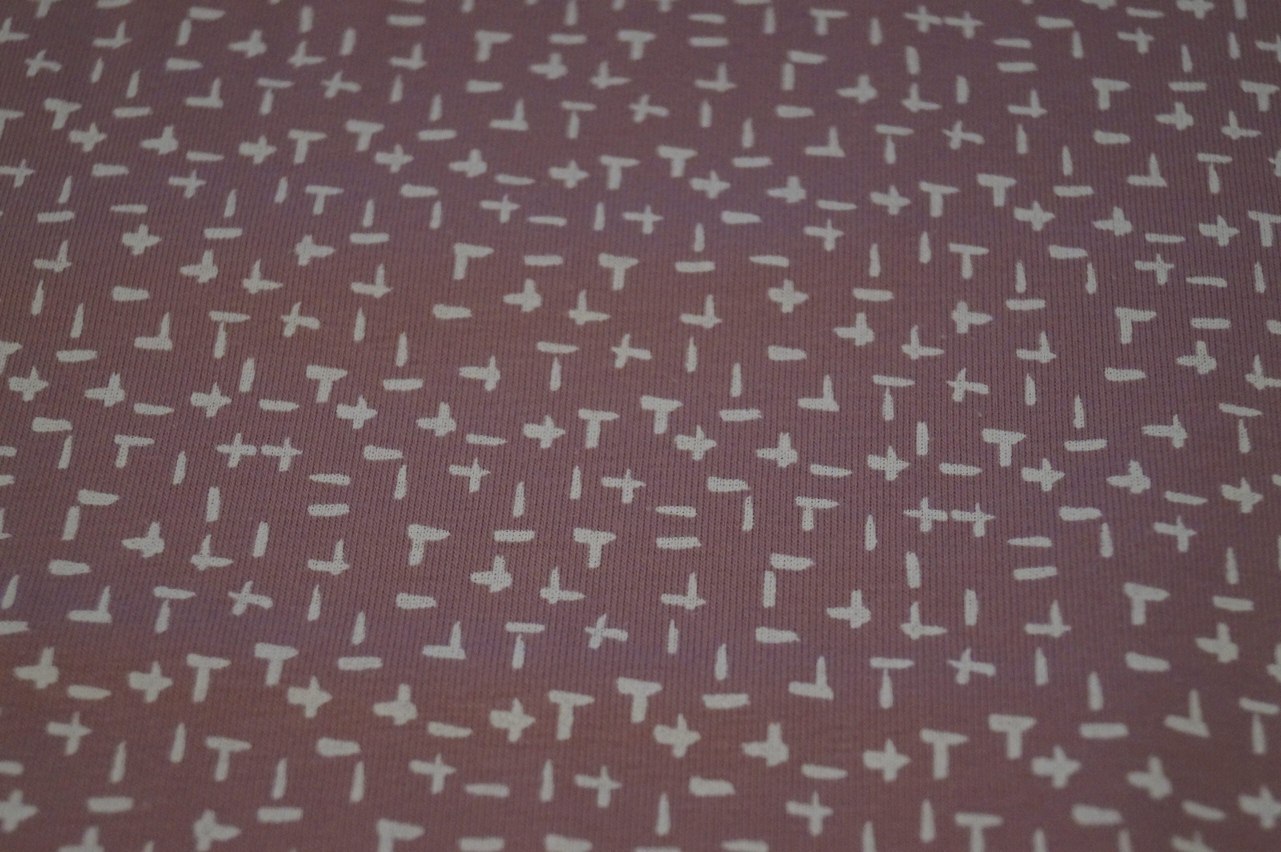 Baumwolljersey rosa mit weißen Strichen