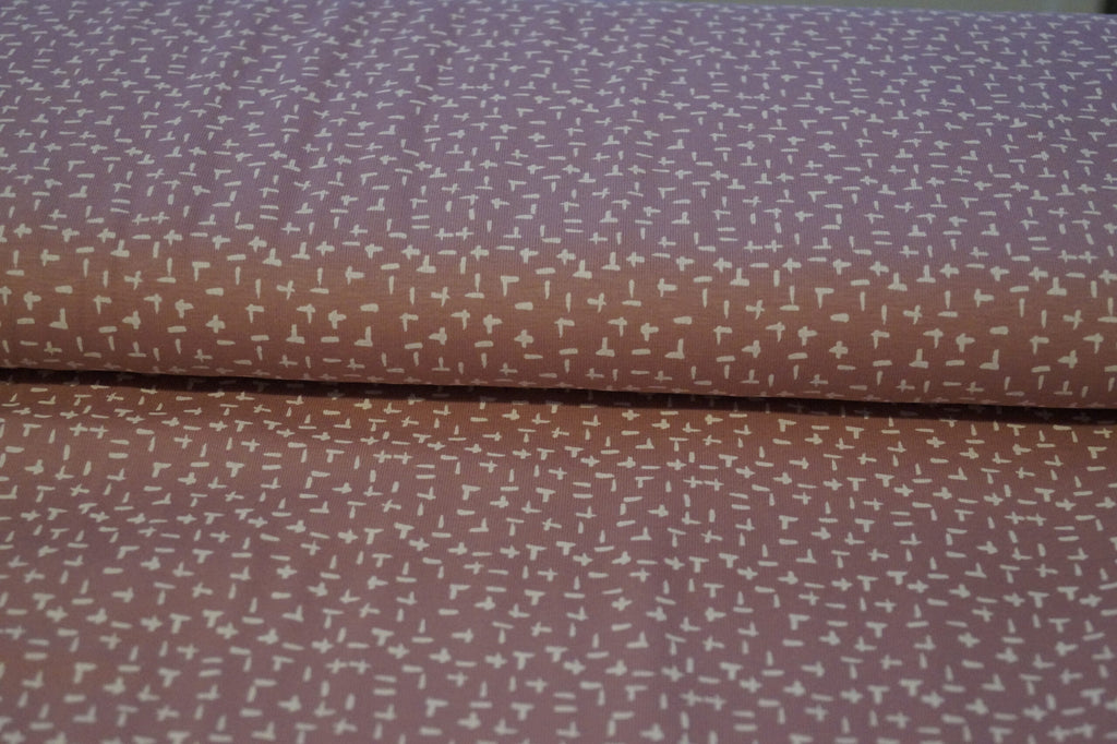 Baumwolljersey rosa mit weißen Strichen