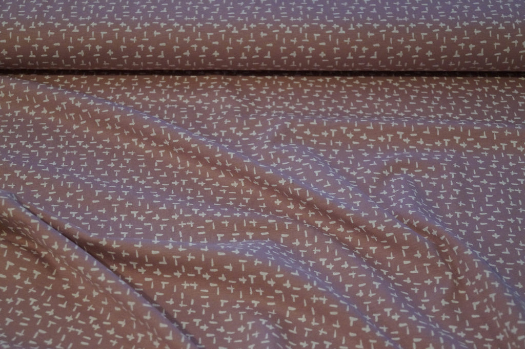 Baumwolljersey rosa mit weißen Strichen