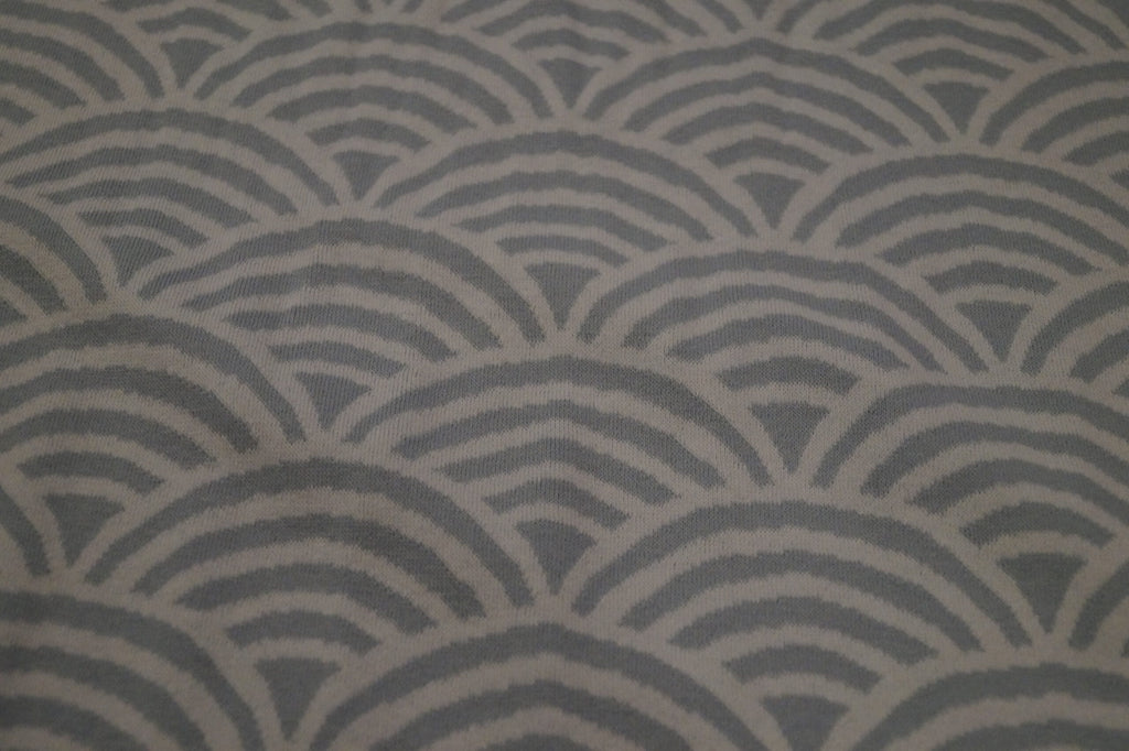 Bio-Jacquard türkis mit Regenbogenformen (GOTS-zertifiziert)