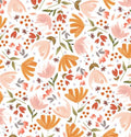 Ecoviskose weiß mit Blüten (ECOVERO)