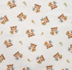 Flanell weiß mit kleinen Tigerköpfen (Digitaldruck)