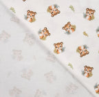 Flanell weiß mit kleinen Tigerköpfen (Digitaldruck)