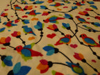 Fleece weiß mit Vögeln