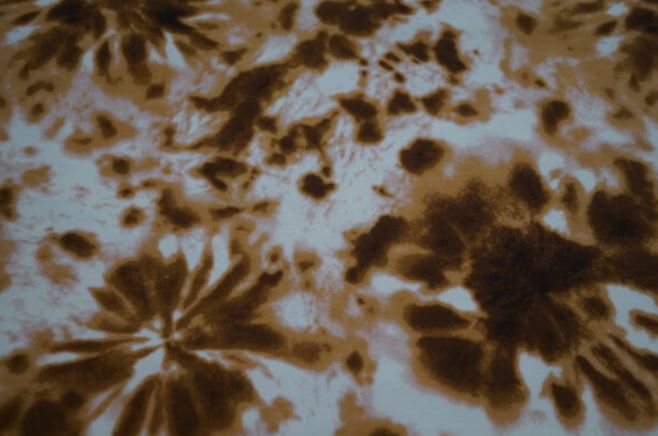 French Terry orange/braun Batikoptik (Druck)