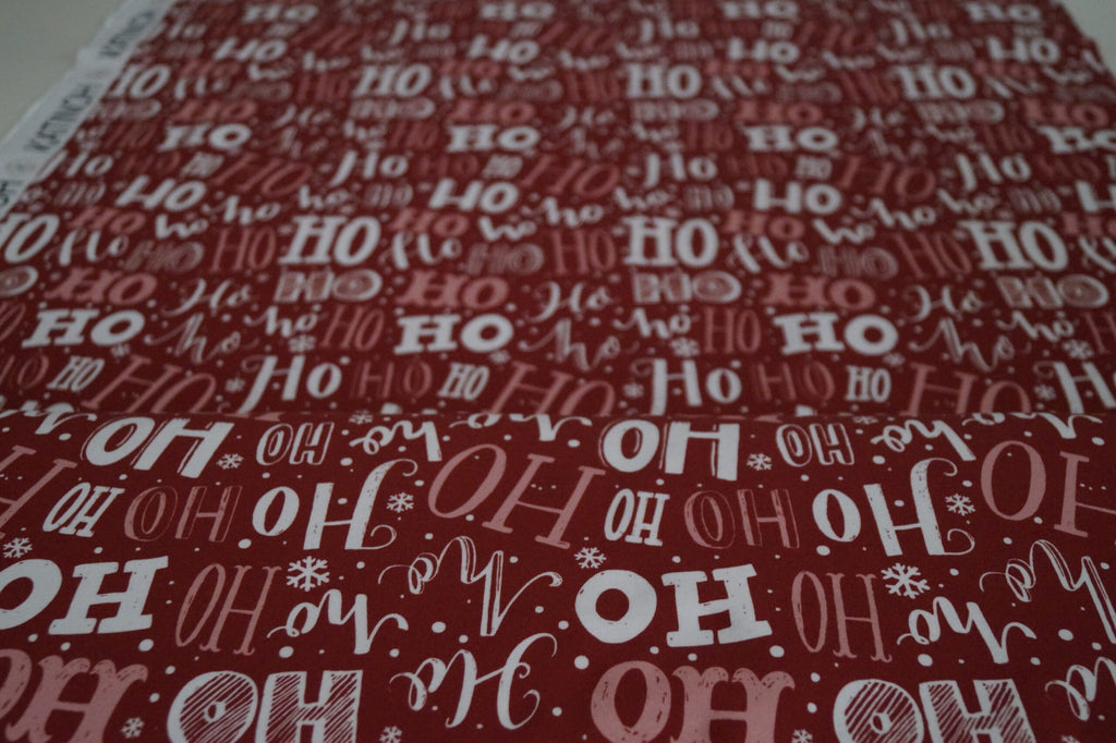 French Terry rot mit Ho-Ho-Ho Schriftzug