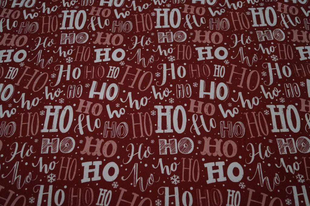 French Terry rot mit Ho-Ho-Ho Schriftzug