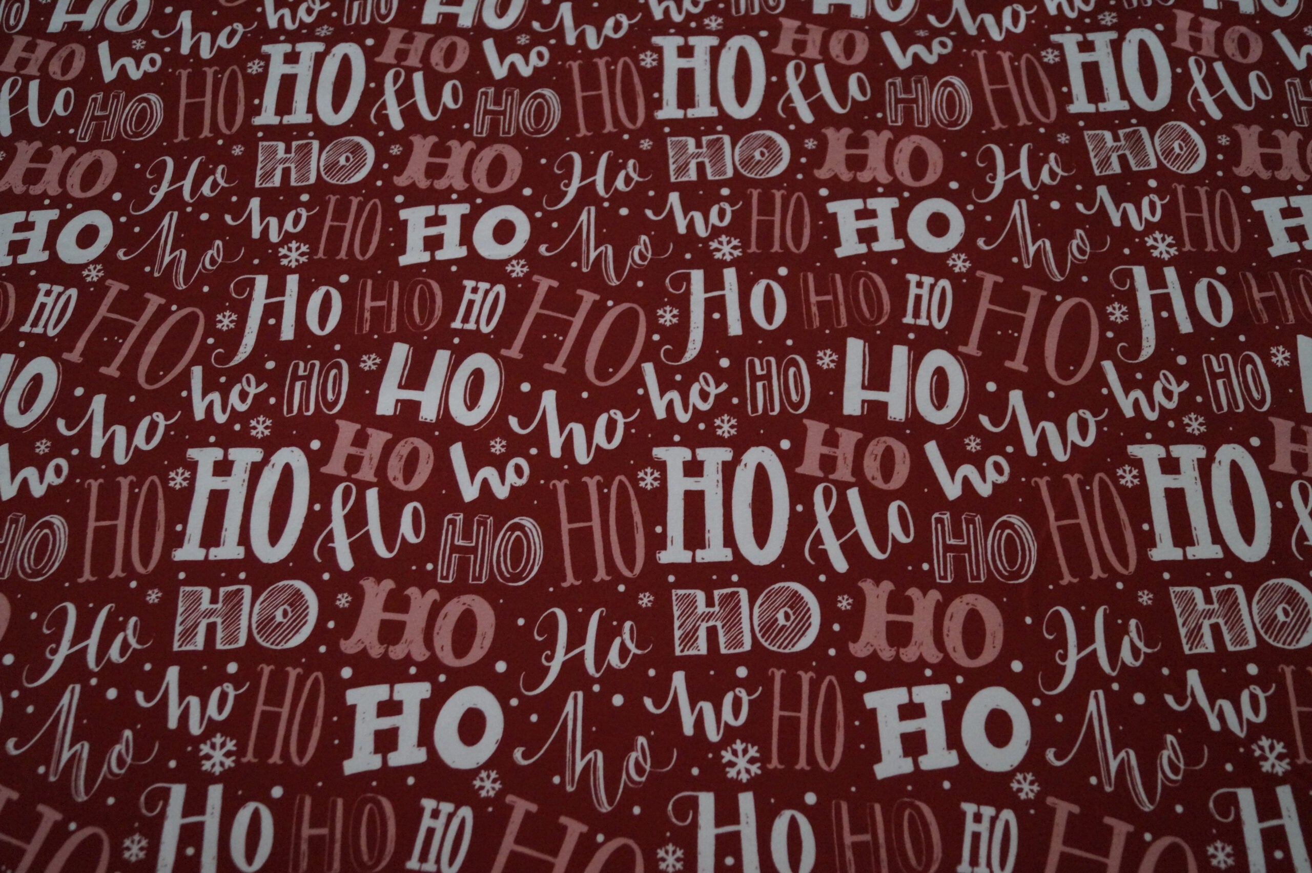 French Terry rot mit Ho-Ho-Ho Schriftzug