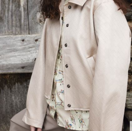 Kunstleder elfenbeinweiß in Flechtoptik