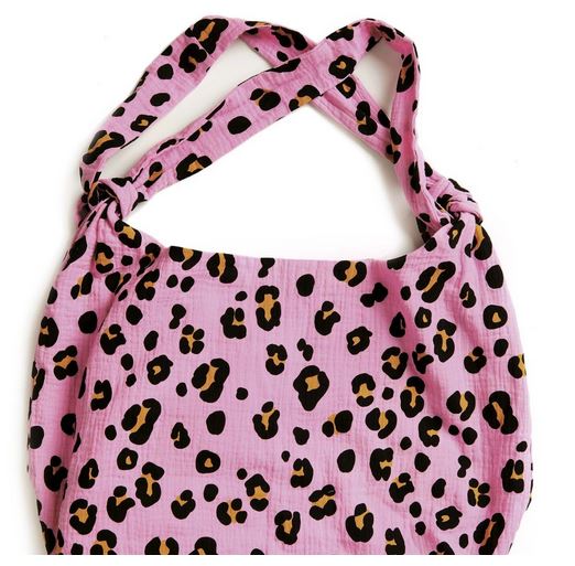 Krinkelmusselin pink mit Leoprint