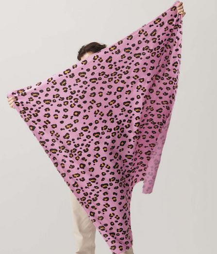 Krinkelmusselin pink mit Leoprint