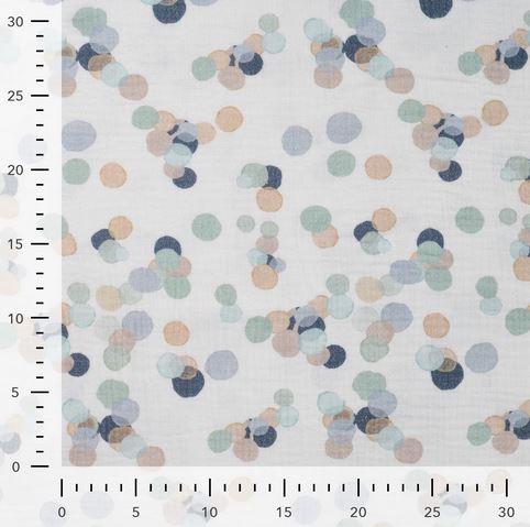 Musselin weiß mit Punkten