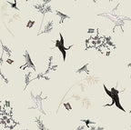 Musselin mit japanischen Kranichen