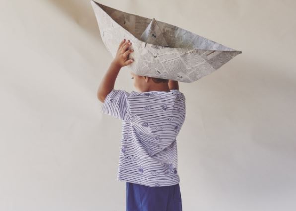 Baumwolljersey weiß mit maritimen Motiven