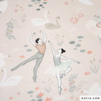 Popeline rosa mit Balletttänzern
