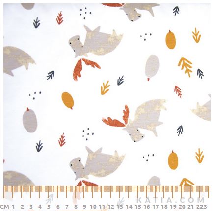 Baumwolljersey weiß mit Rentieren