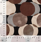 Viskosesatin braun mit großen Punkten