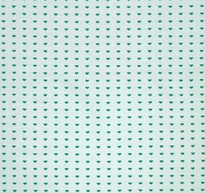 Baumwolljersey mint mit Herzchen