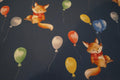 Softshell dunkelblau mit Füchsen und Luftballons