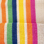 Strickstoff aus 100% Papier-Raffia-Sarape mit bunten Streifen