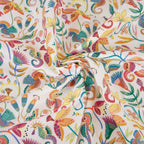 Badestoff weiß mit buntem Meeresleben