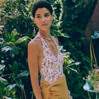 Badestoff weiß mit buntem Meeresleben