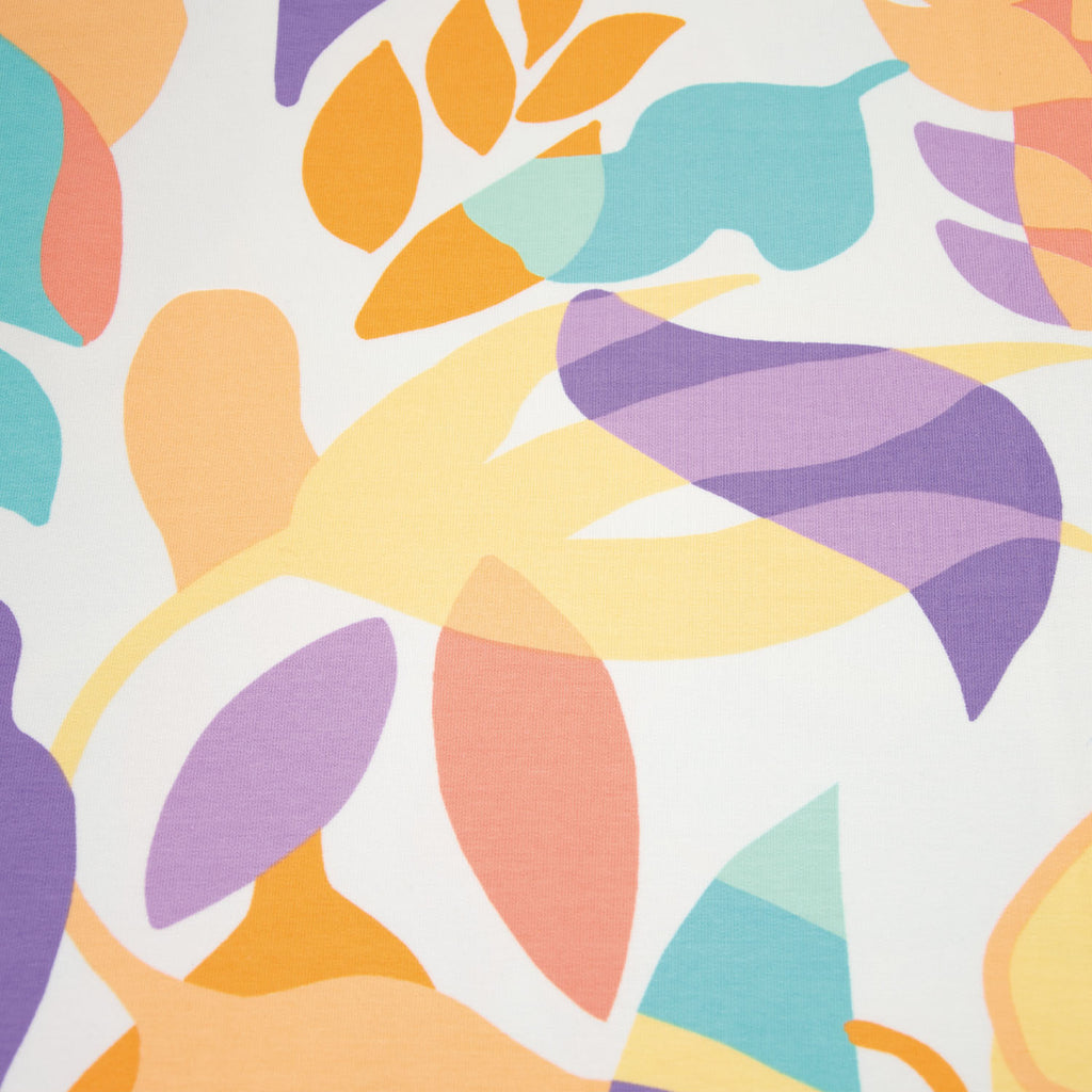 Sommersweat helllila mit abstrakten Blättern