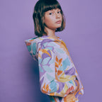 Sommersweat helllila mit abstrakten Blättern