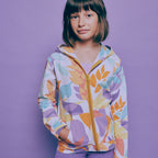 Sommersweat helllila mit abstrakten Blättern