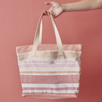 Recycelter Canvas mit roten Streifen