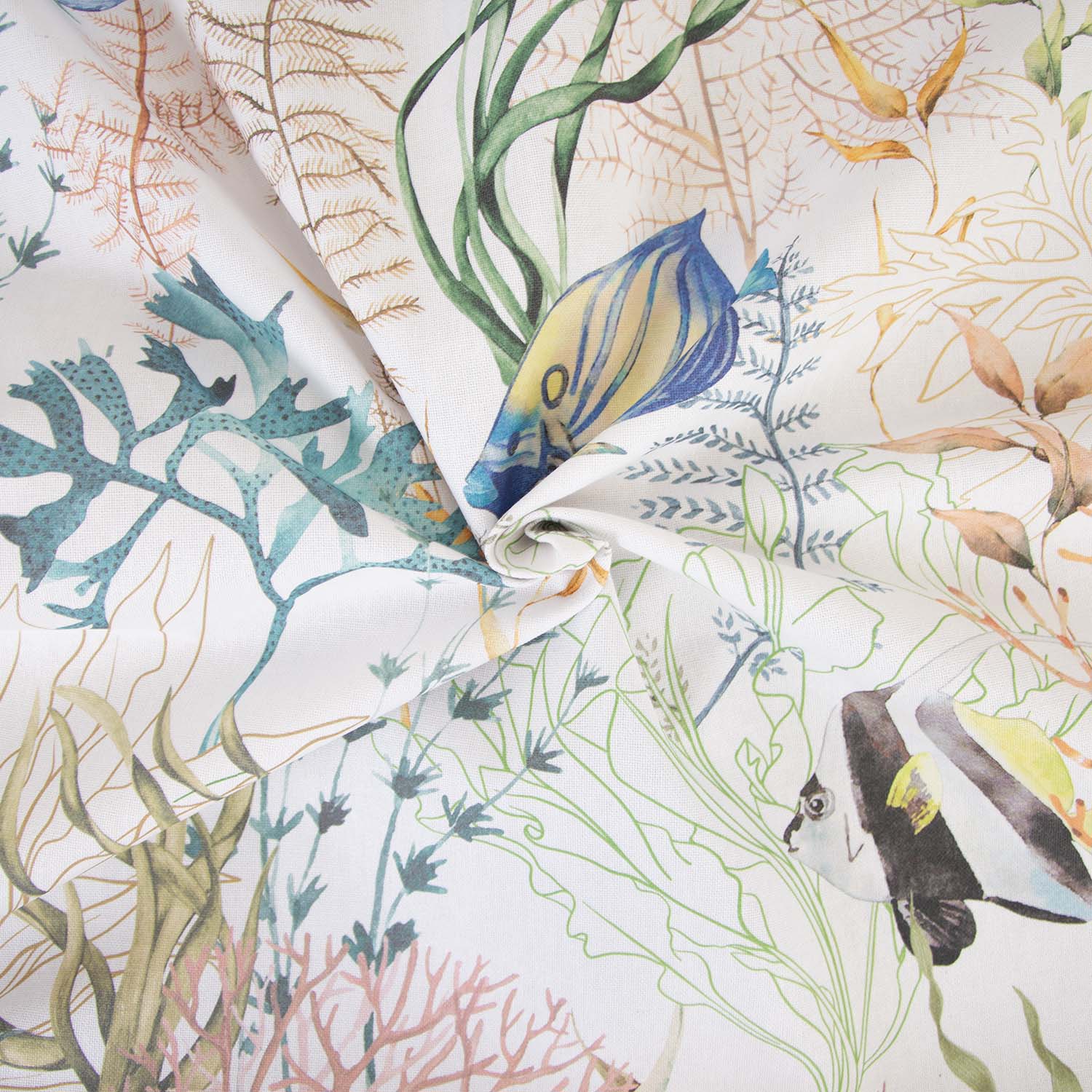 Recycelter Canvas weiß mit Korallenriff-Druck