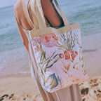 Recycelter Canvas weiß mit Korallenriff-Druck