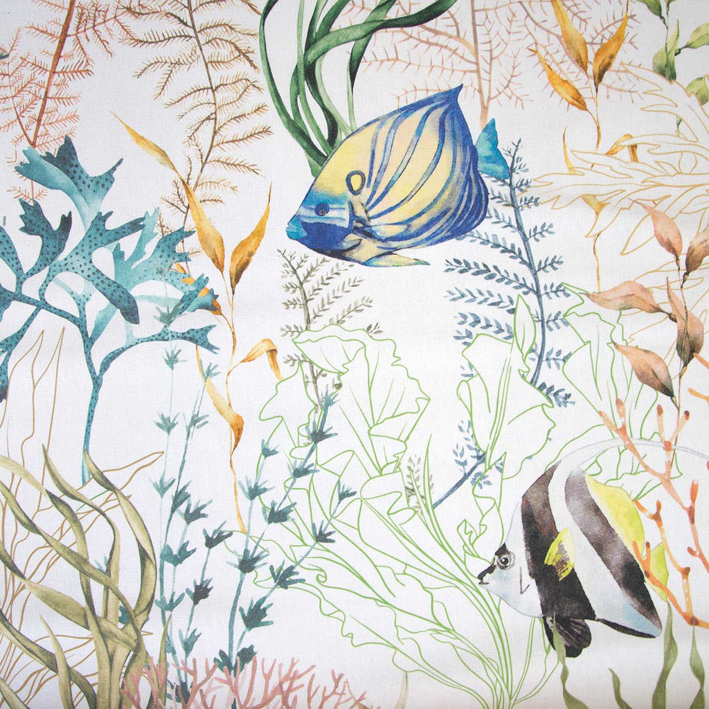 Recycelter Canvas weiß mit Korallenriff-Druck